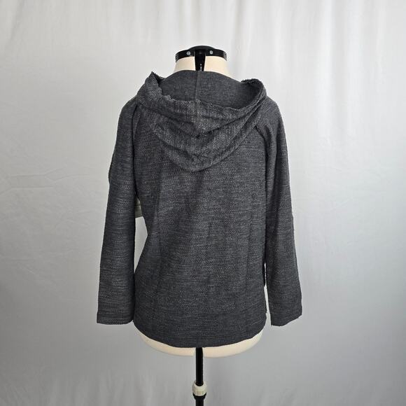 Trade Heritage Hooded Sweatshirt Women's S Charcoal Raw Hems Pullover NWT - Picture 15 of 16